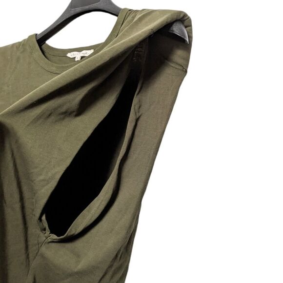 ET CLET Los Angeles Padded Shoulder Pocket Muscle Shirt Dress M - Picture 3 of 7